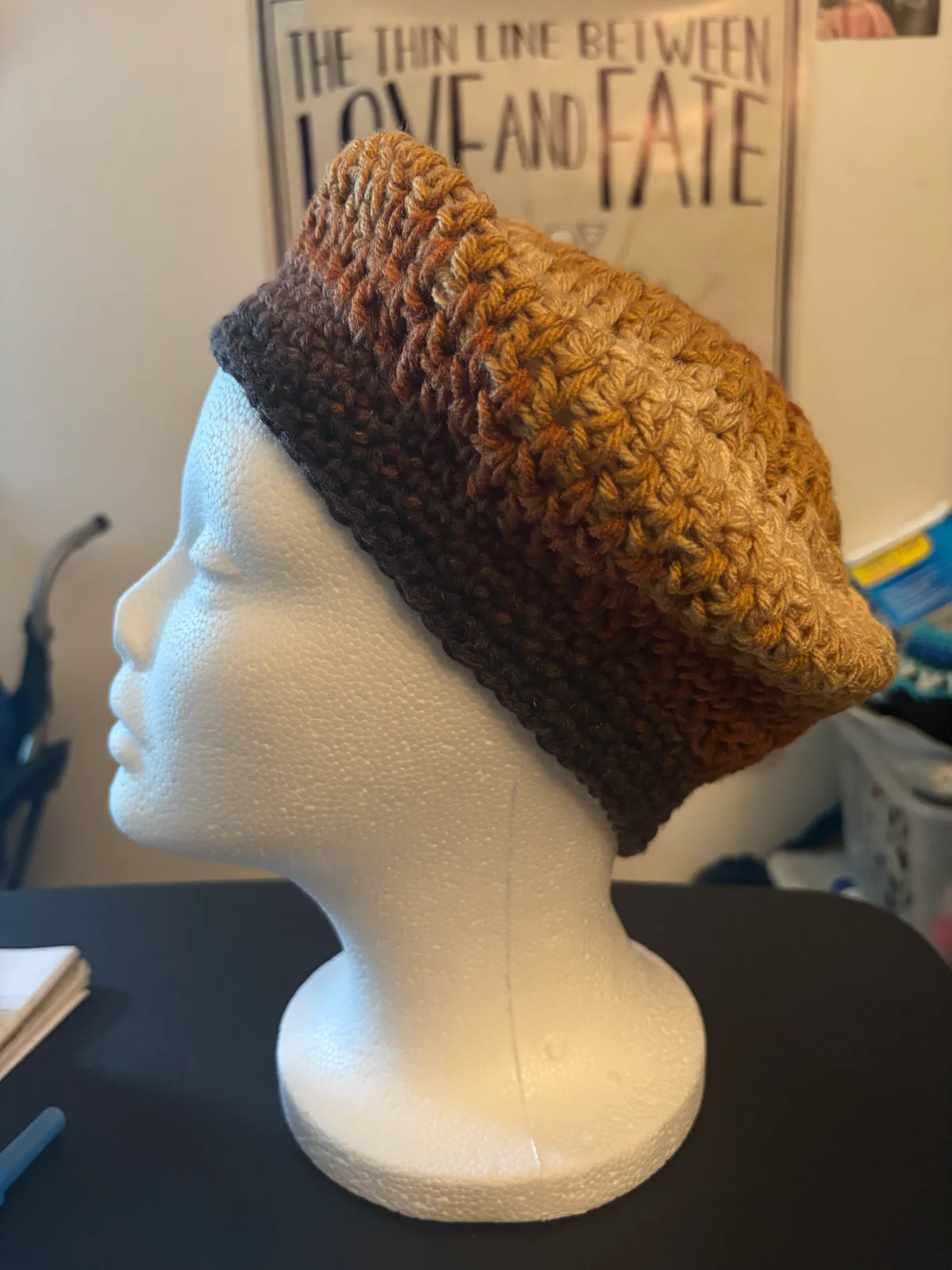 Boba Stripe Handmade Crochet Headwear, detail photo 3