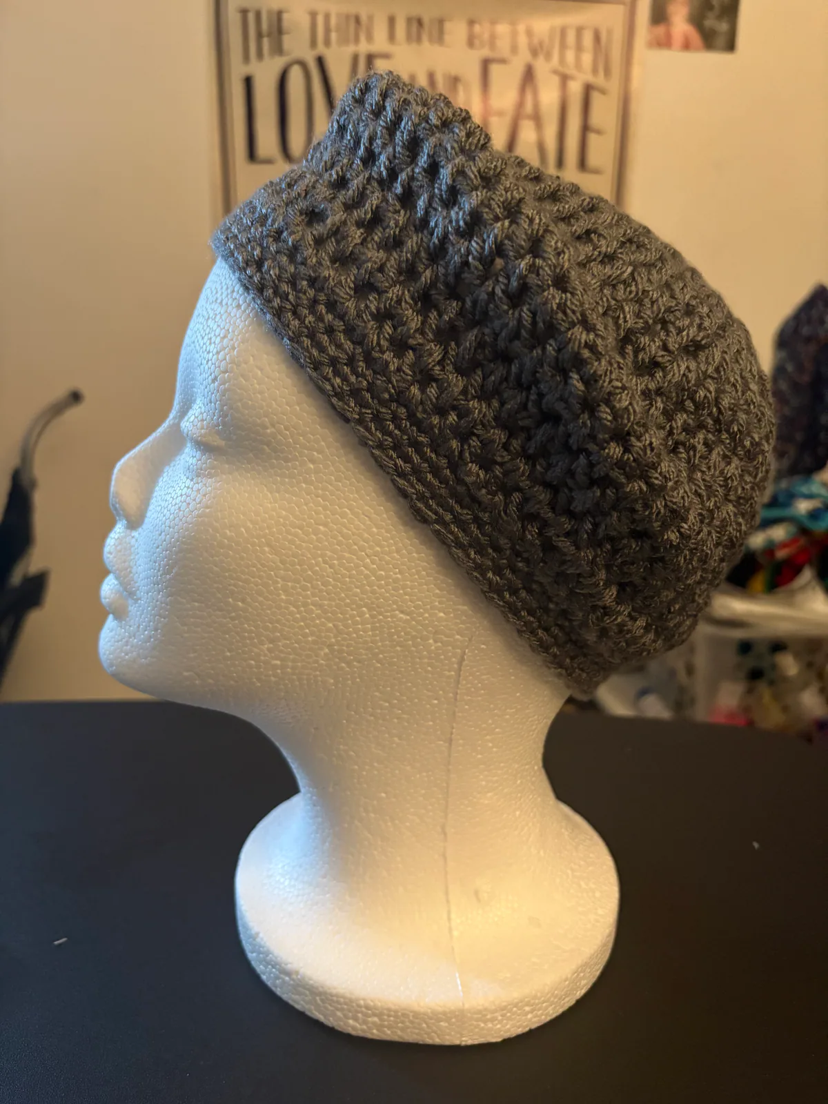 Gray Handmade Crochet Headwear, main product photo