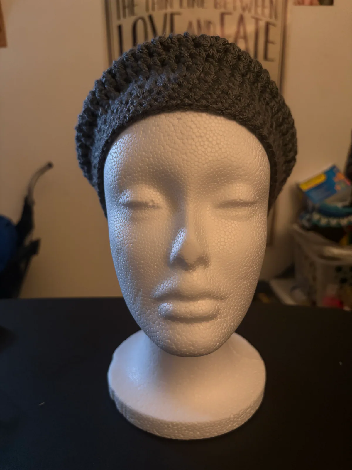 Gray Handmade Crochet Headwear, detail photo 1