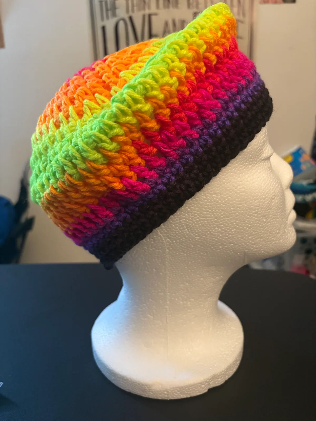 Neon Stripe Handmade Crochet Headwear, detail photo 1