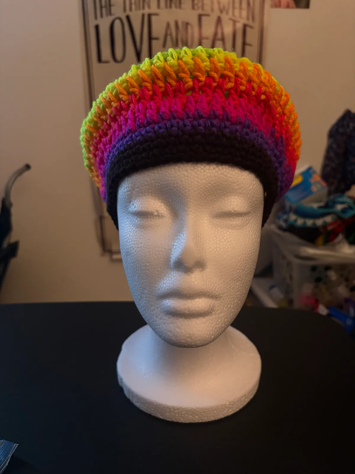 Neon Stripe Handmade Crochet Headwear, detail photo 4