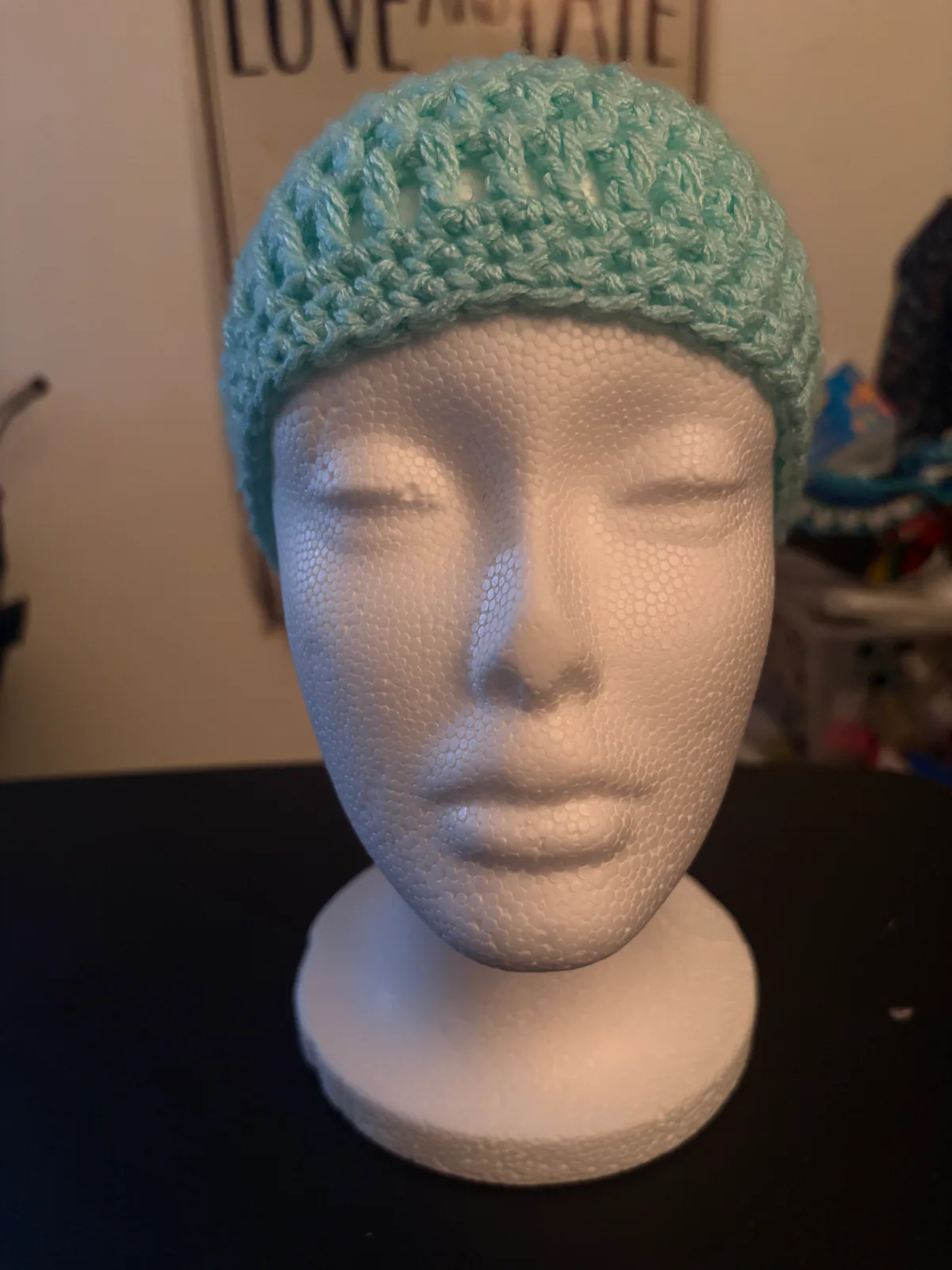 Pale Green Handmade Crochet Headwear, main product photo