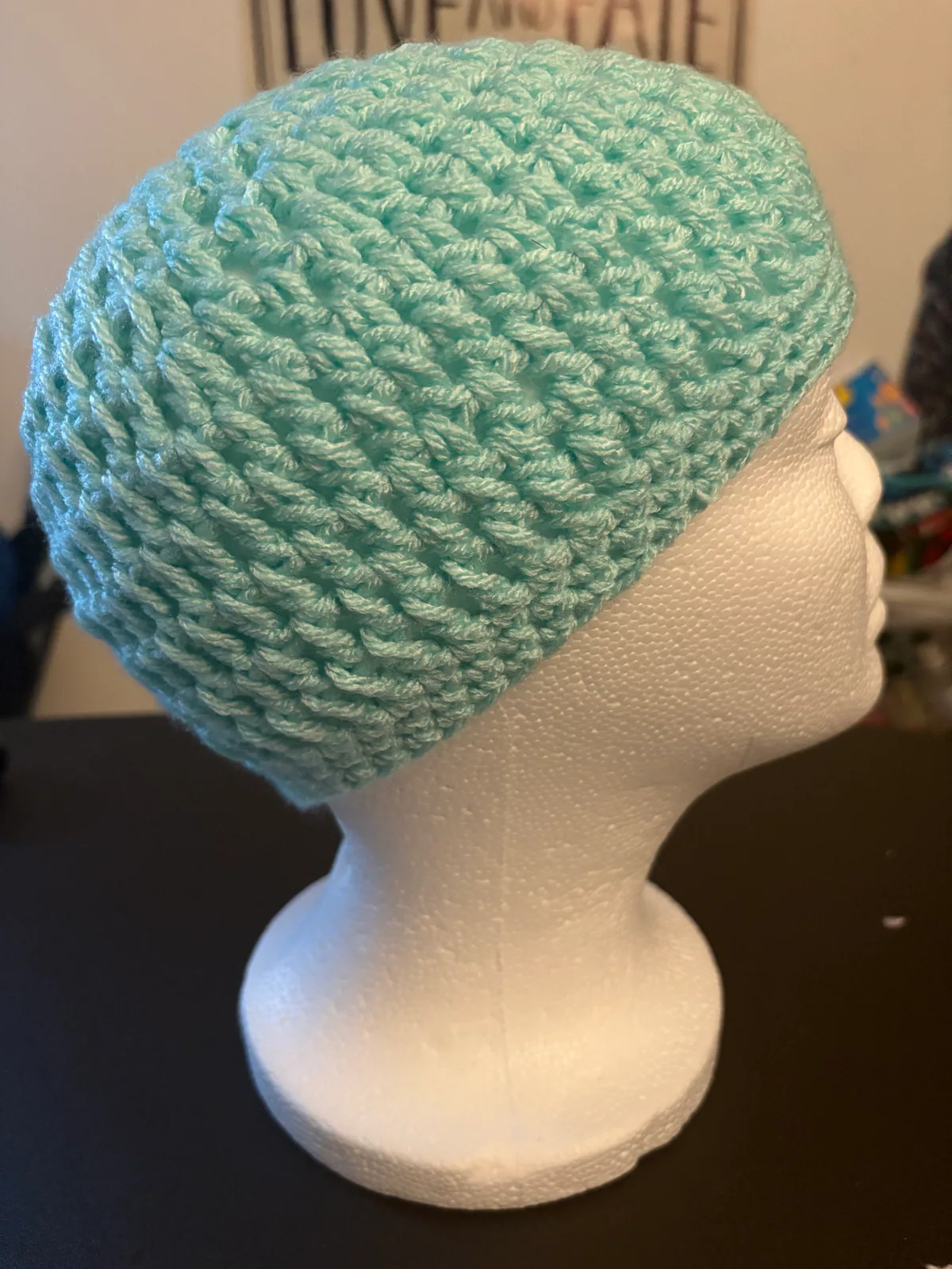 Pale Green Handmade Crochet Headwear, detail photo 3