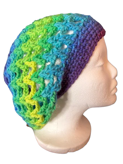 Parrot Stripe Handmade Crochet Headwear, detail photo 4