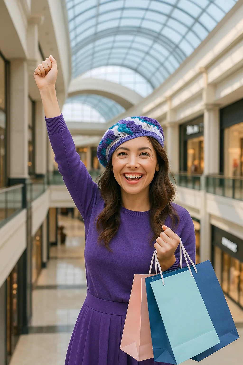 Soft White Amethyst Handmade Crochet Headwear, main product photo
