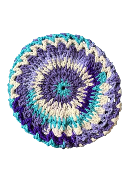 Soft White Amethyst Handmade Crochet Headwear, detail photo 1