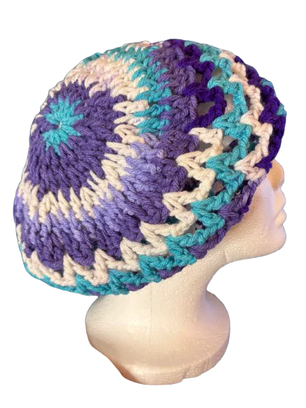 Soft White Amethyst Handmade Crochet Headwear, detail photo 5