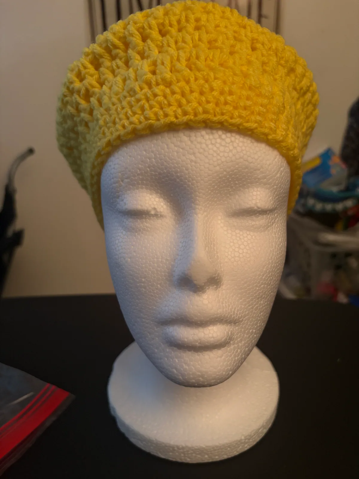 Yellow Handmade Crochet Headwear, main product photo