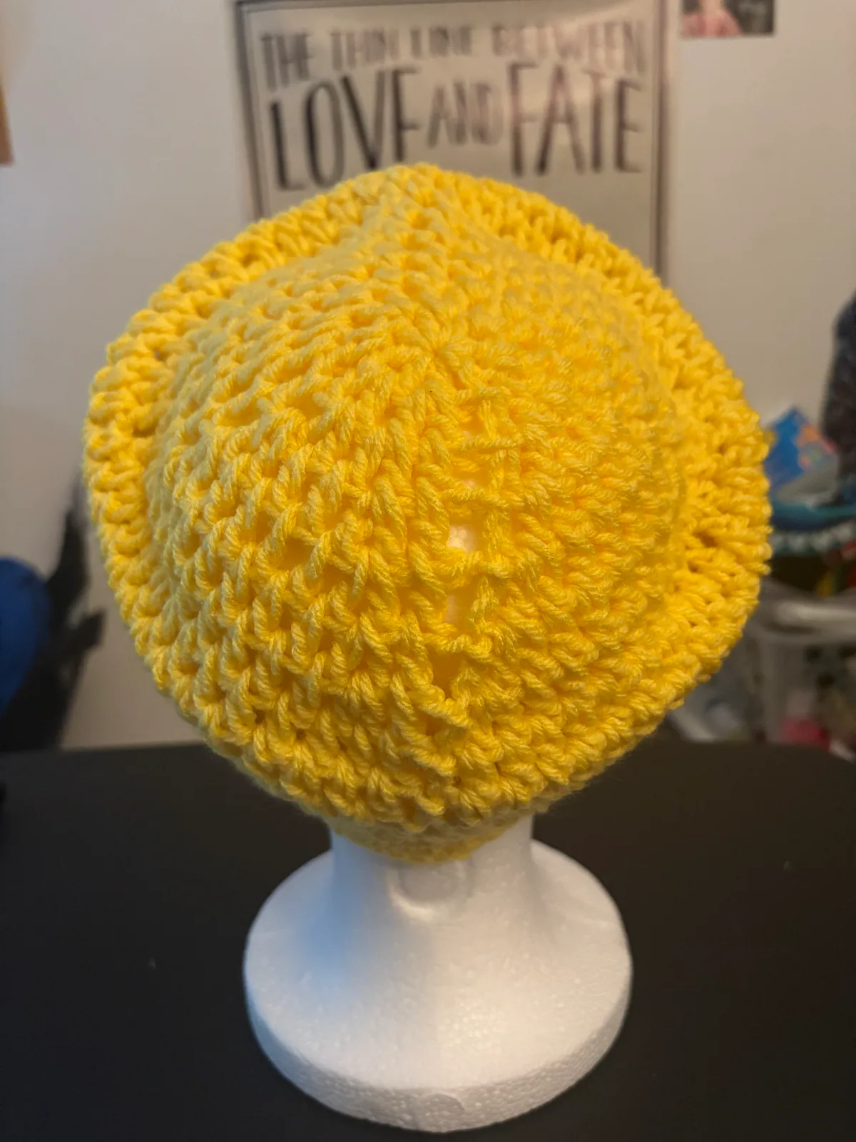 Yellow Handmade Crochet Headwear, detail photo 2