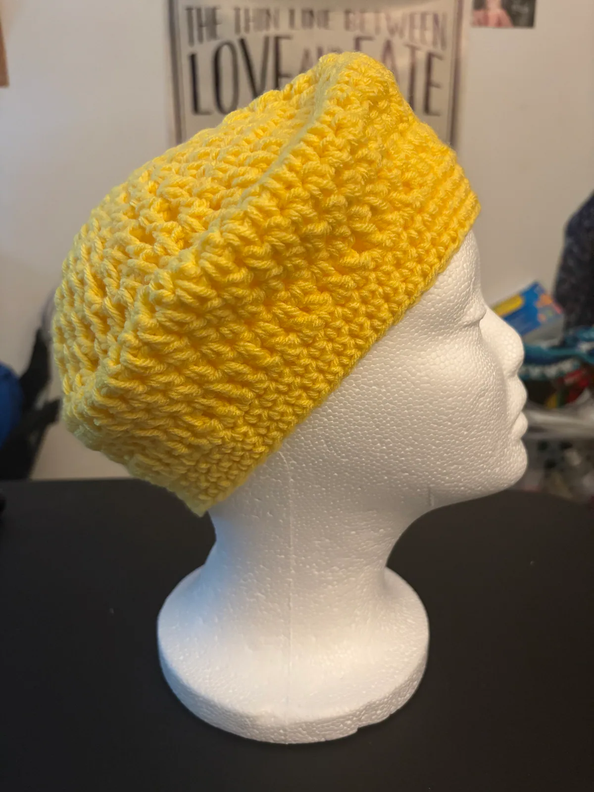 Yellow Handmade Crochet Headwear, detail photo 3